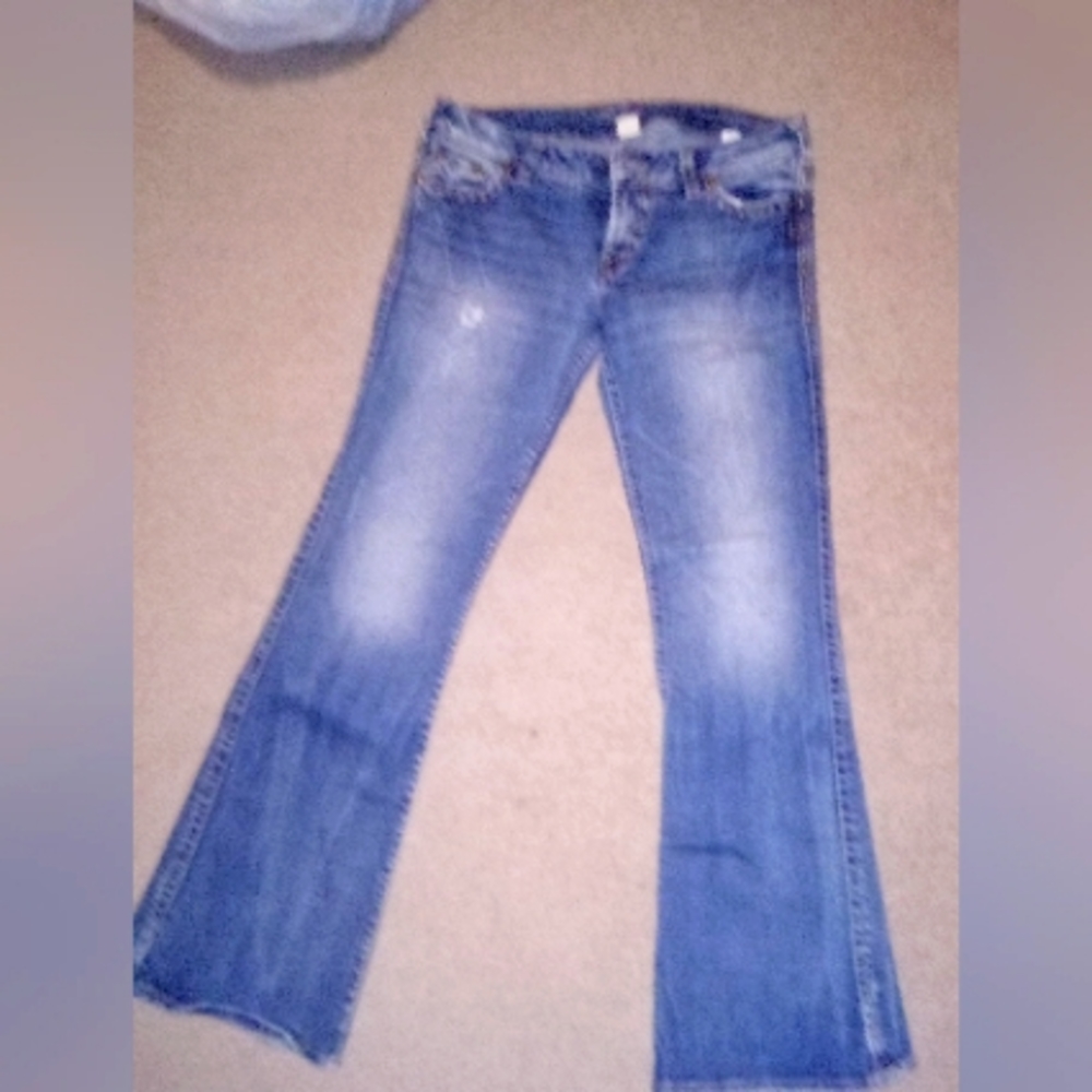 Ladies Silver flared jeans